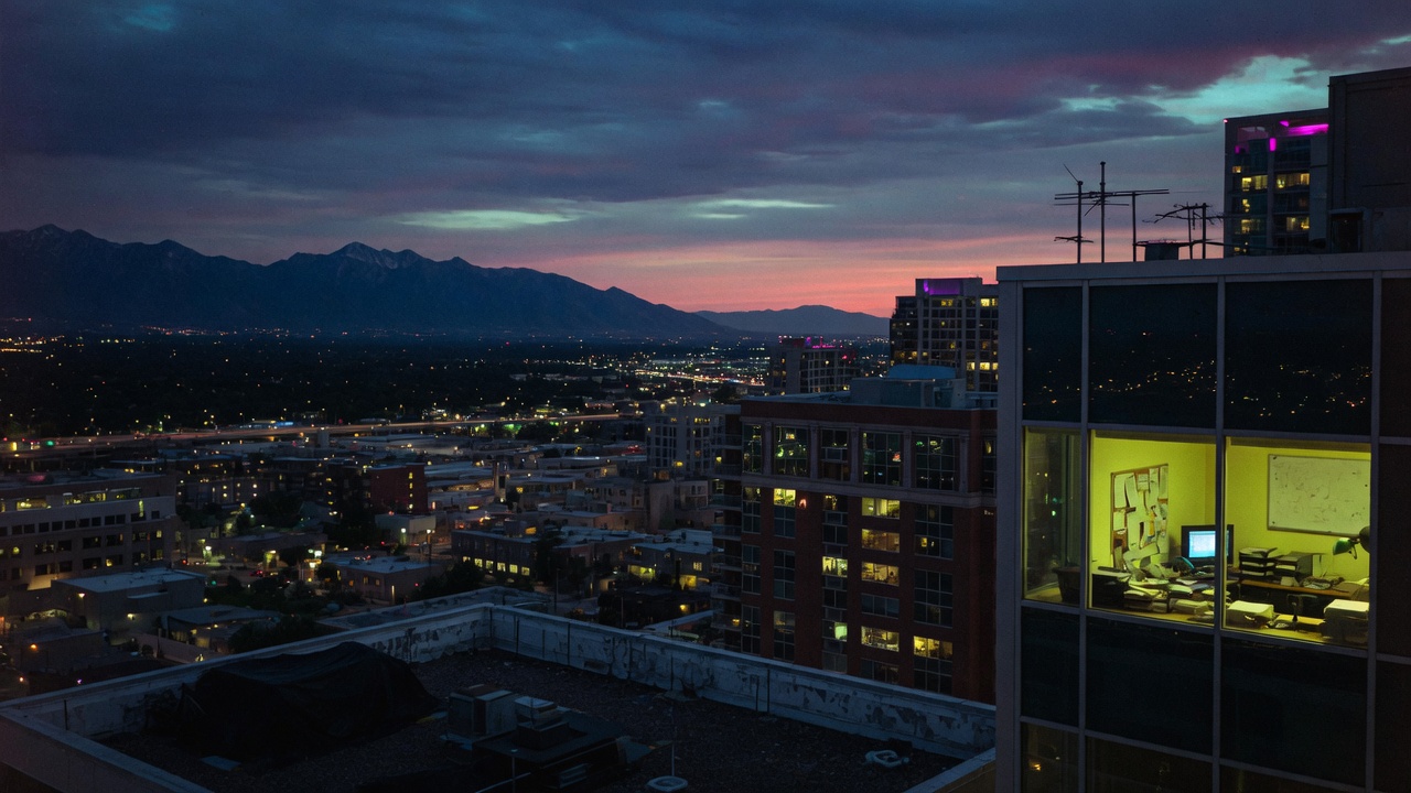 Salt Lake City at dusk