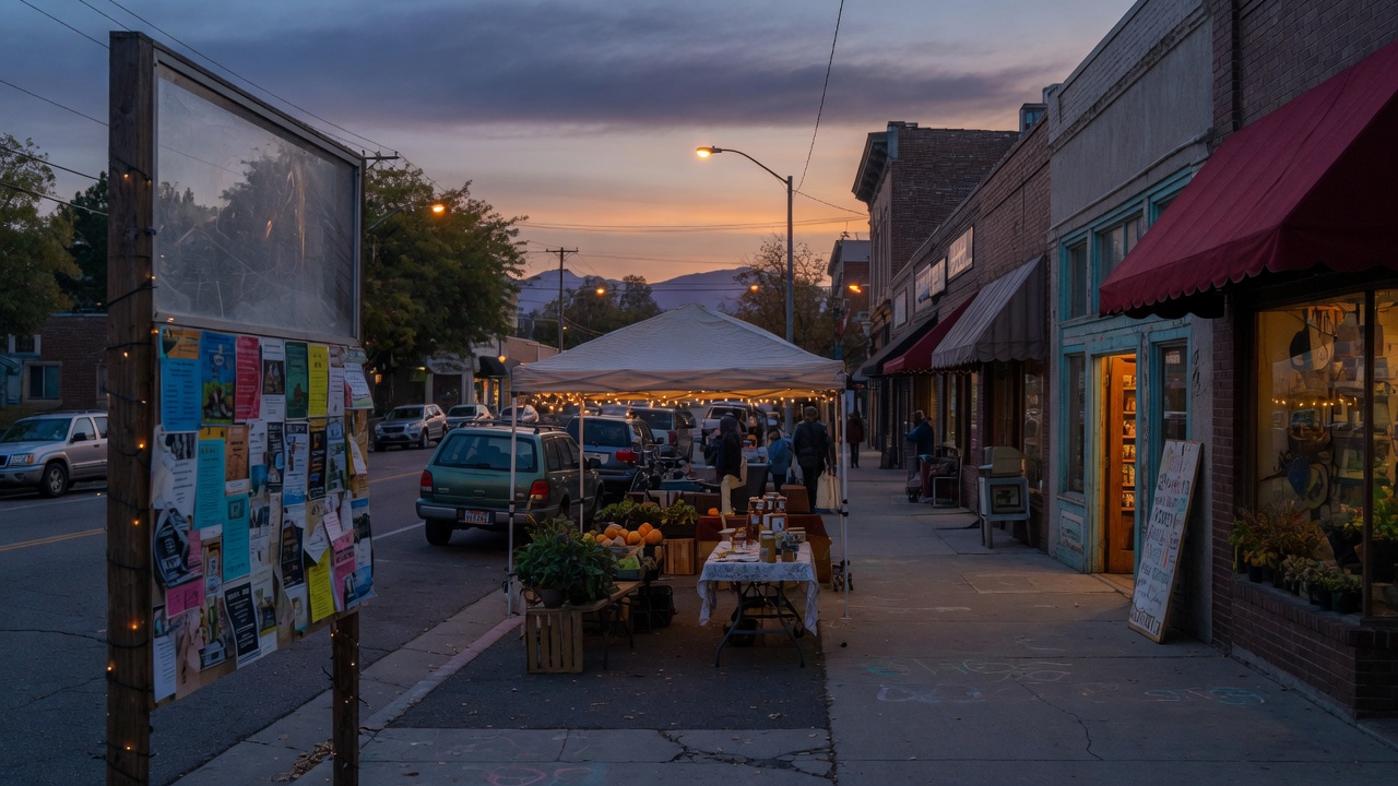 Salt Lake neighborhood at dusk